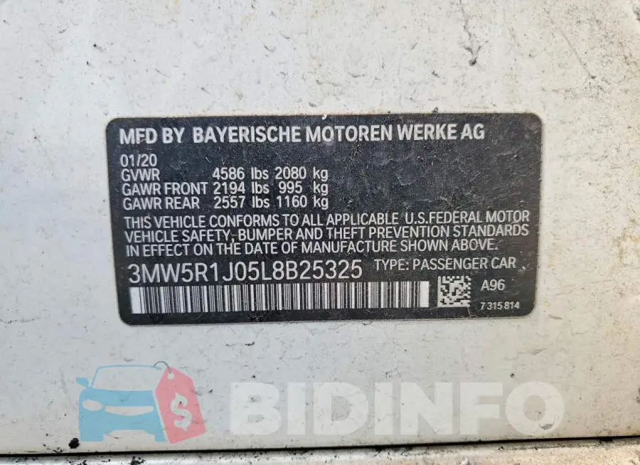 3MW5R1J05L8B25325 Photo# 12