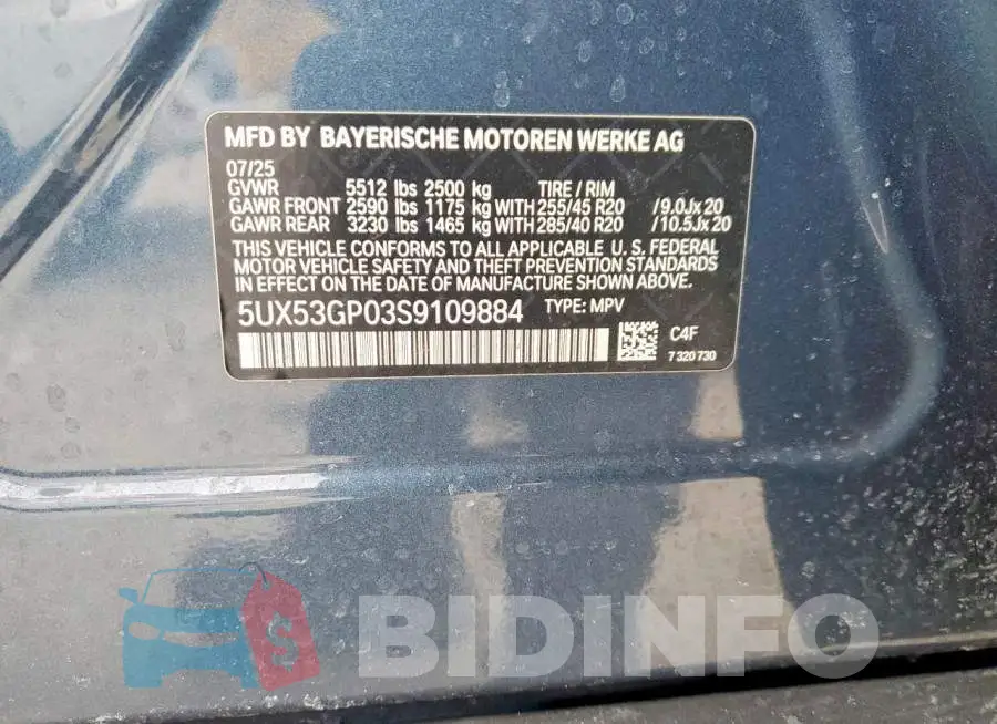 5UX53GP03S9109884 Photo# 14