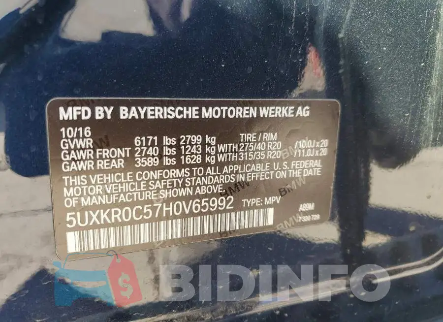 5UXKR0C57H0V65992 Photo# 14