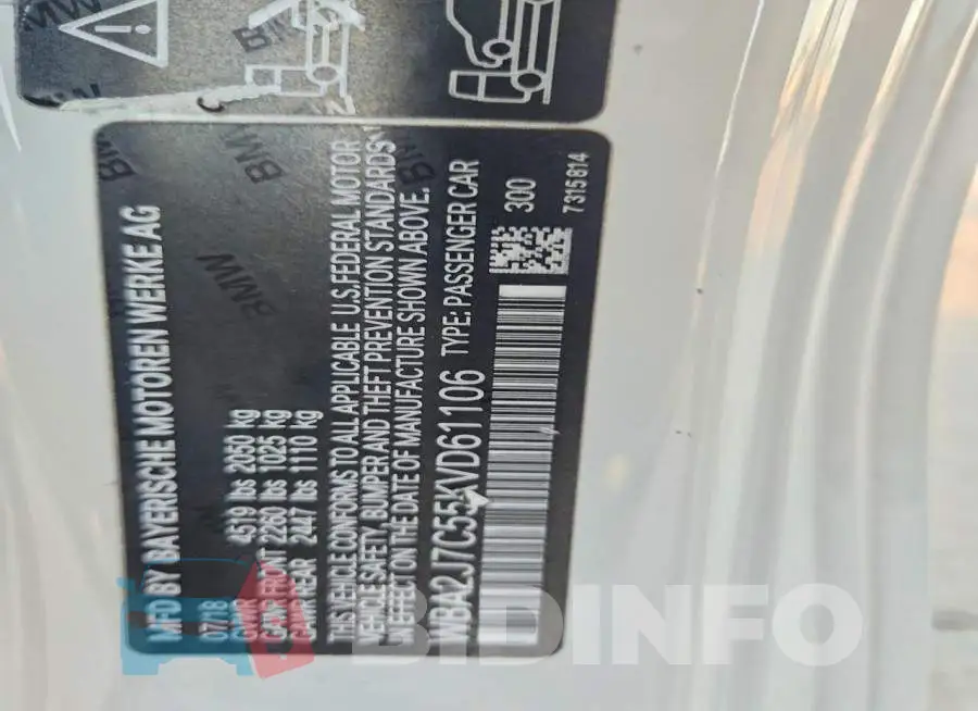 WBA2J7C55KVD61106 Photo# 12