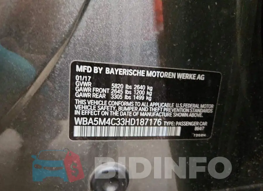 WBA5M4C33HD187176 Photo# 12