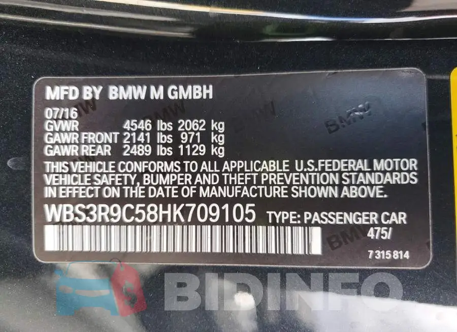 WBS3R9C58HK709105 Photo# 12