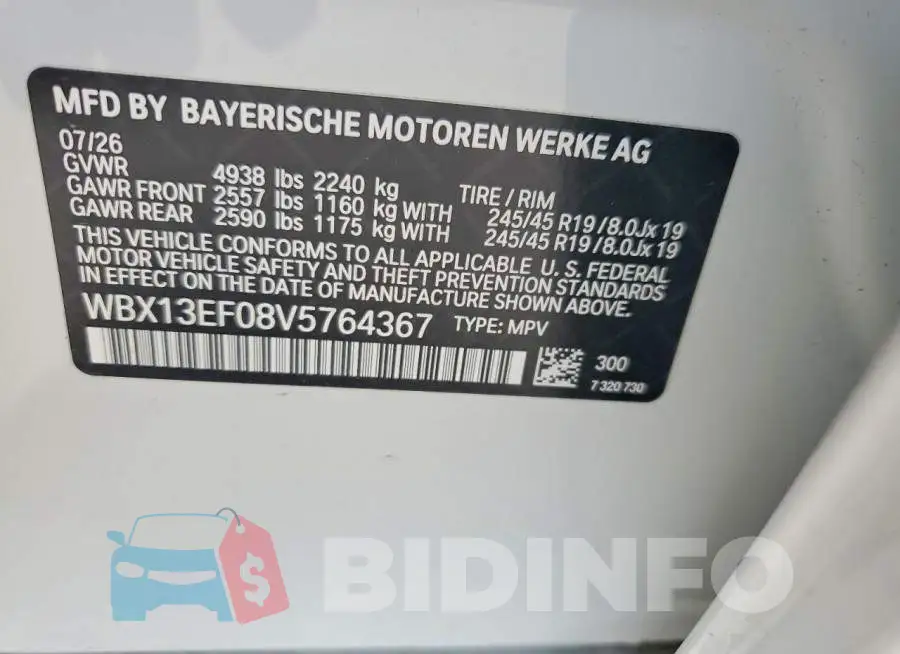 WBX13EF08V5764367 Photo# 12