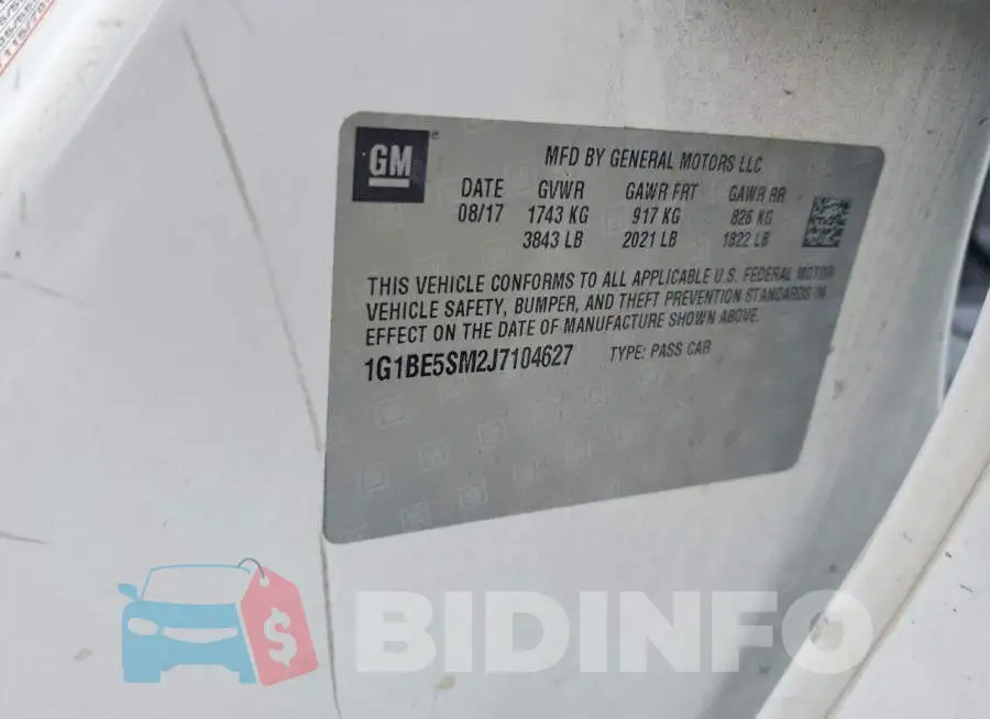 1G1BE5SM2J7104627 Photo# 12