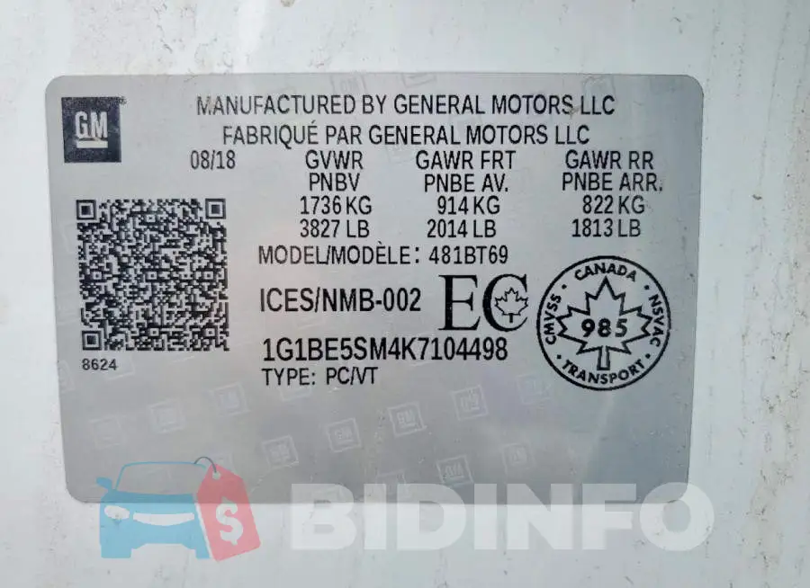 1G1BE5SM4K7104498 Photo# 13