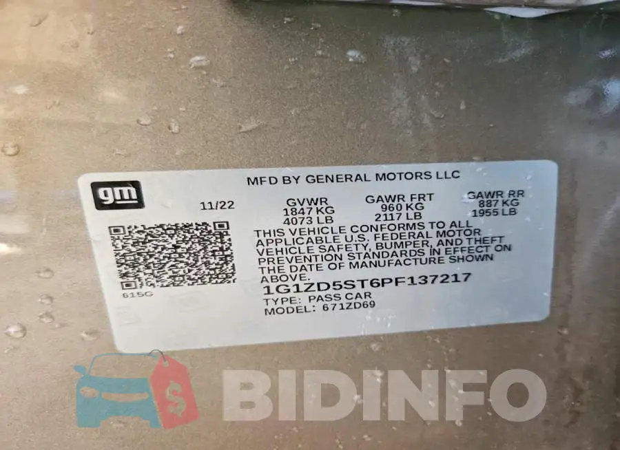 1G1ZD5ST6PF137217 Photo# 13