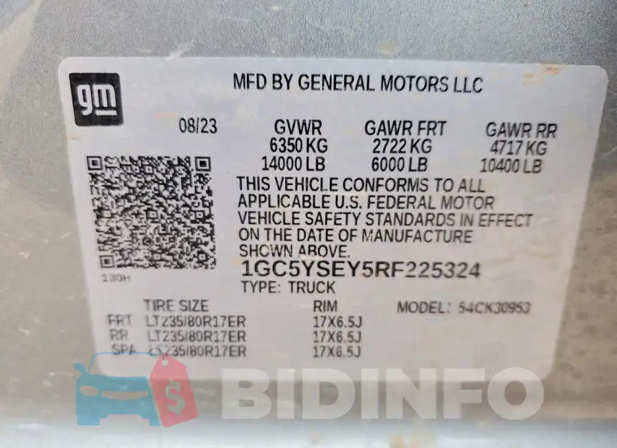 1GC5YSEY5RF225324 Photo# 12