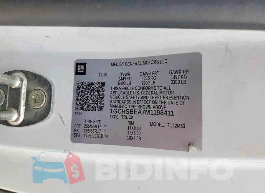 1GCHSBEA7M1198411 Photo# 13