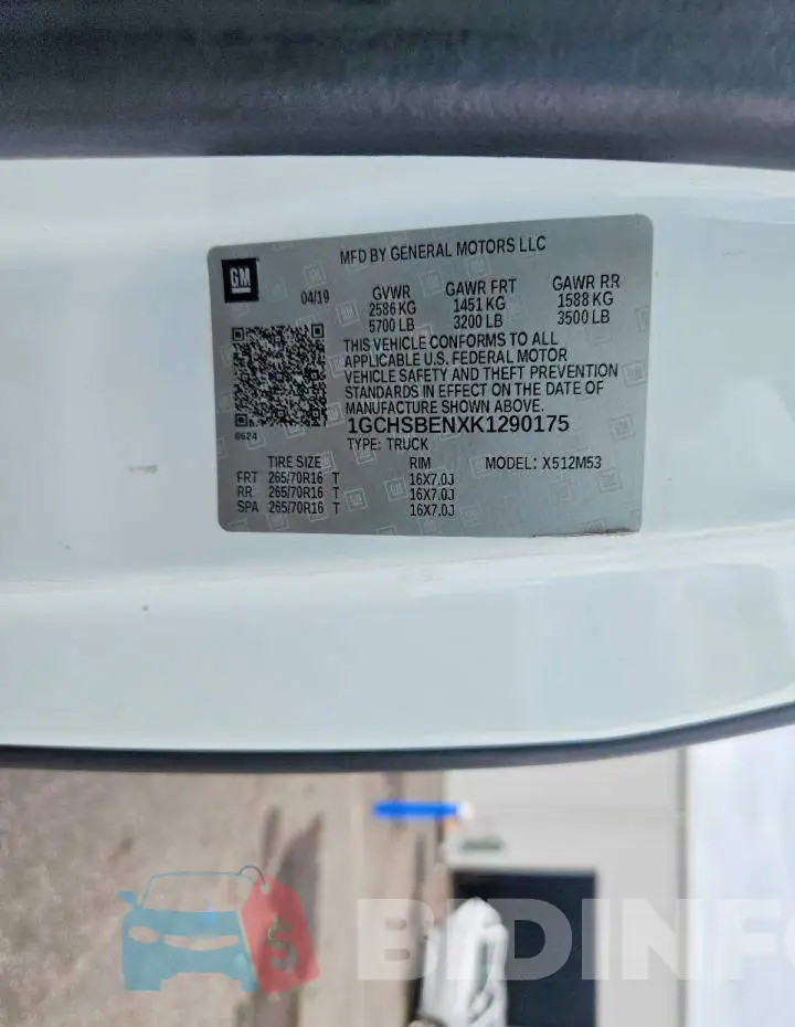 1GCHSBENXK1290175 Photo# 12