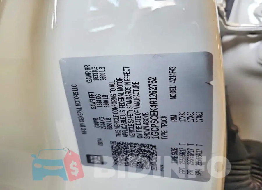 1GCPSCEK4R1262762 Photo# 13