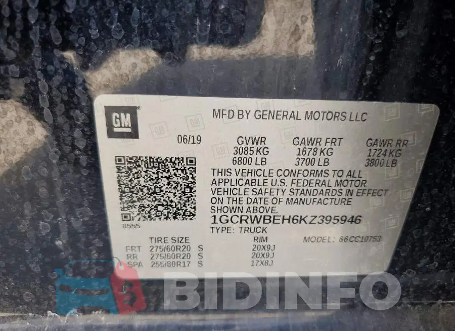 1GCRWBEH6KZ395946 Photo# 12
