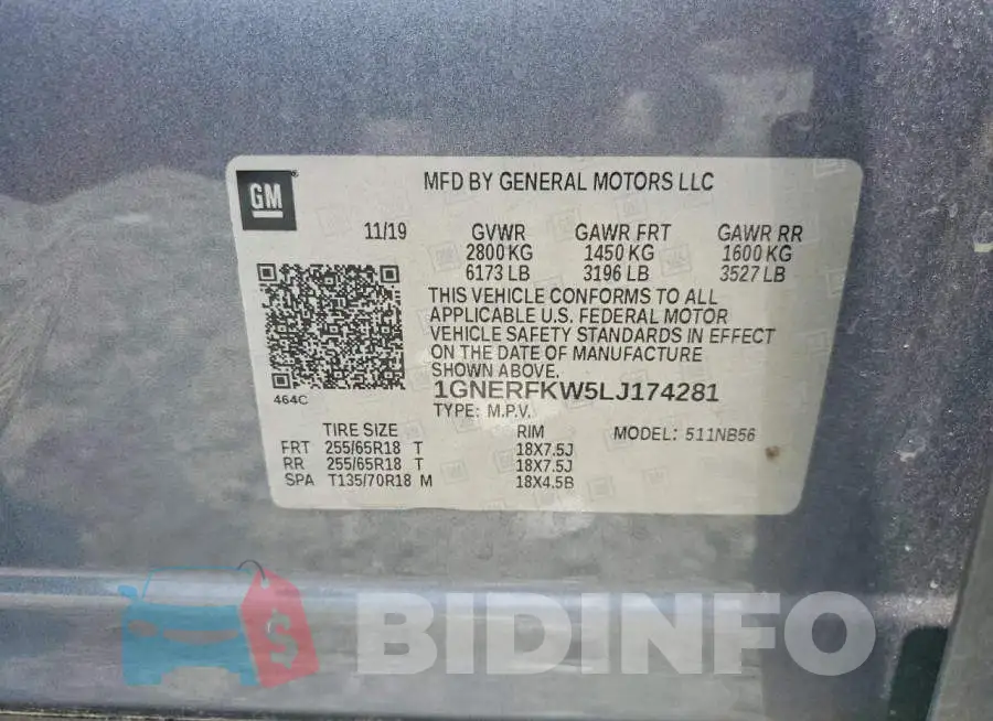 1GNERFKW5LJ174281 Photo# 14