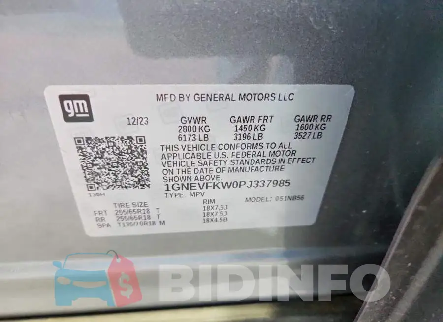 1GNEVFKW0PJ337985 Photo# 13