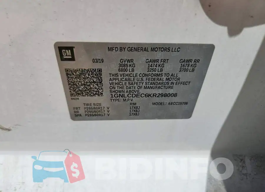 1GNLCDEC6KR298008 Photo# 13
