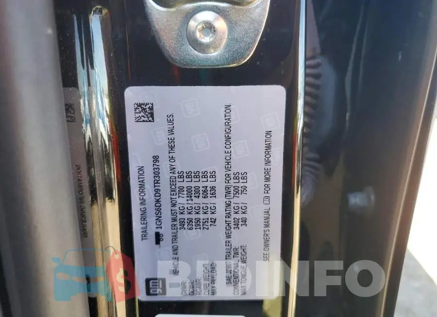 1GNS6DKD9TR303798 Photo# 12