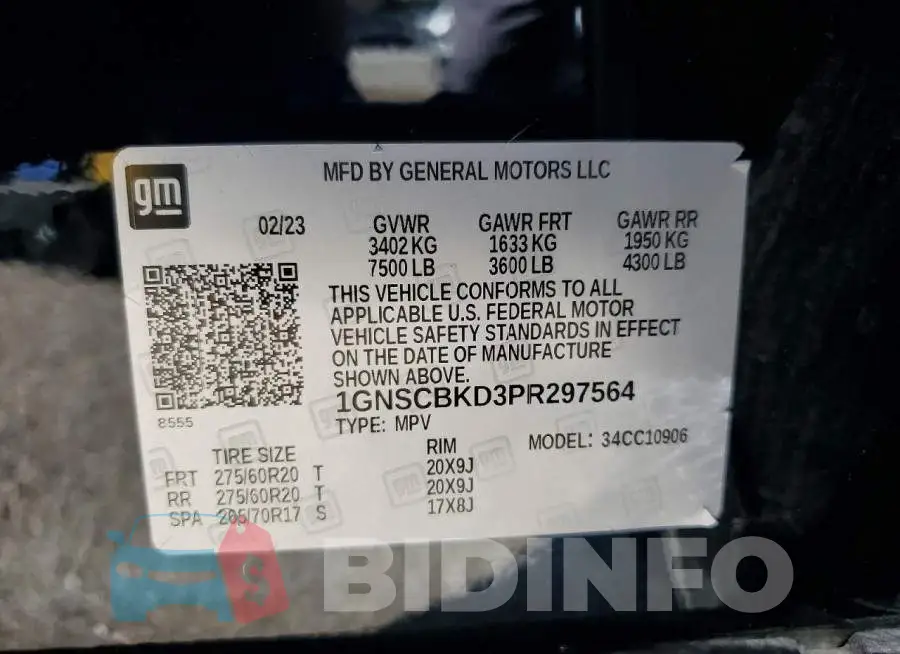 1GNSCBKD3PR297564 Photo# 13