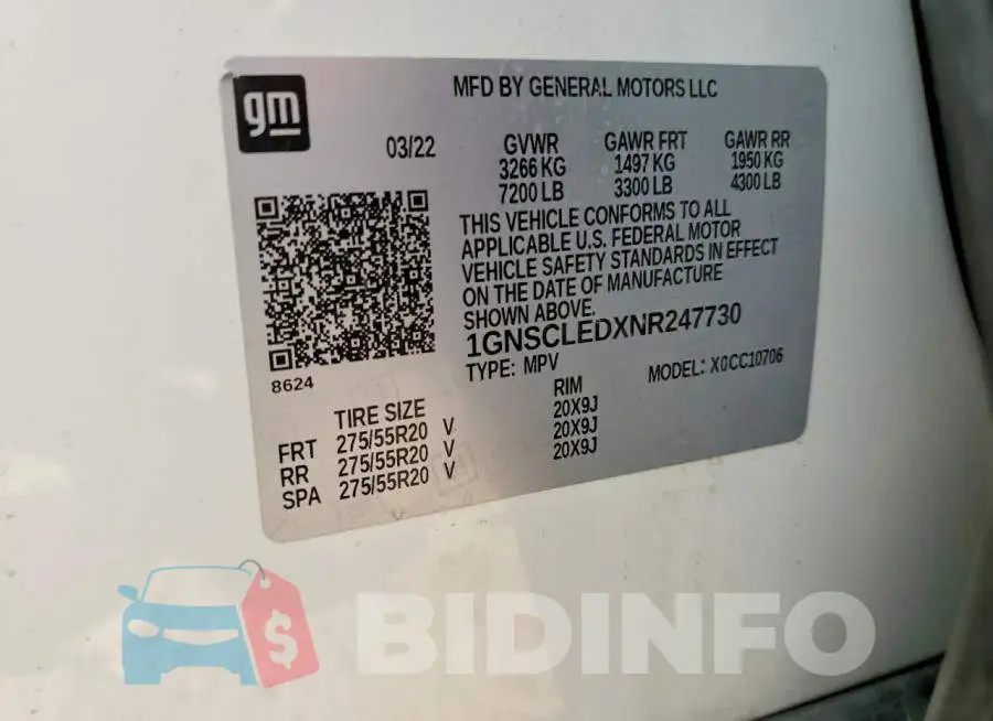 1GNSCLEDXNR247730 Photo# 13