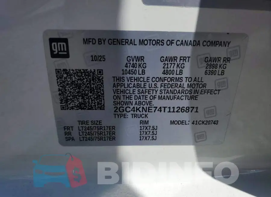 2GC4KNE74T1126871 Photo# 12