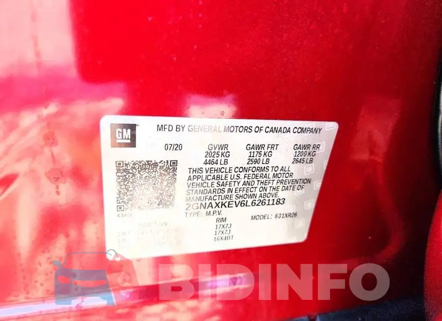 2GNAXKEV6L6261183 Photo# 12