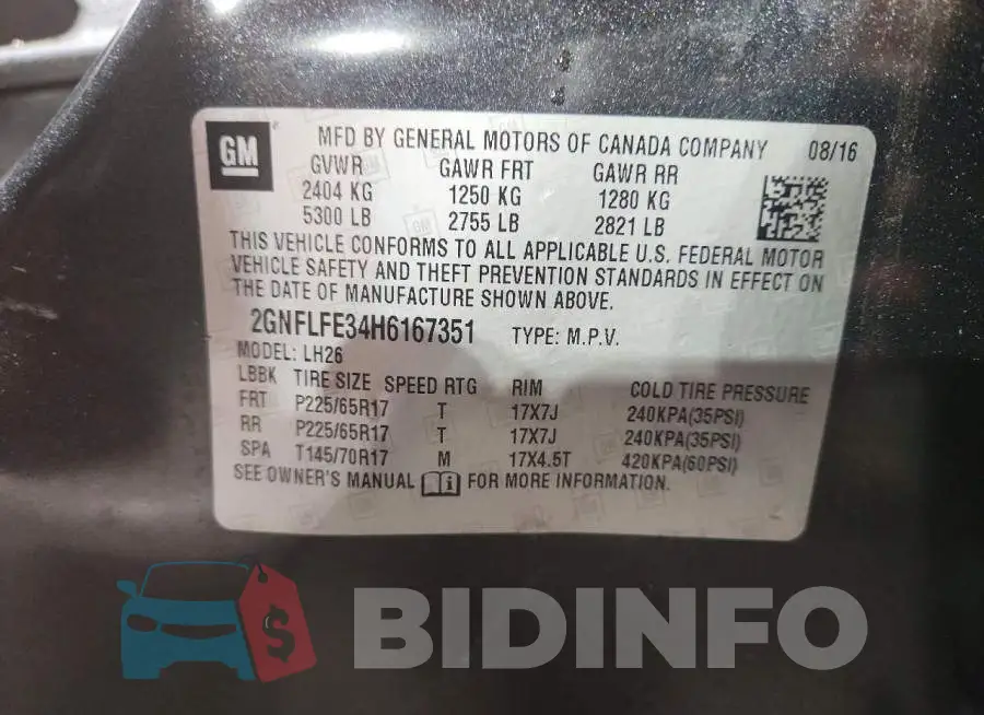 2GNFLFE34H6167351 Photo# 13