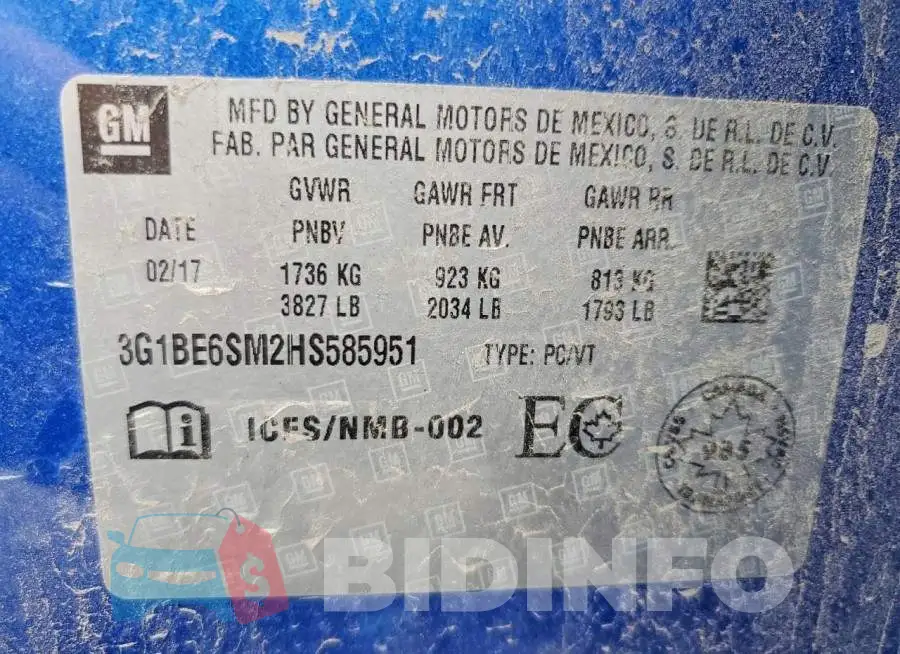 3G1BE6SM2HS585951 Photo# 12