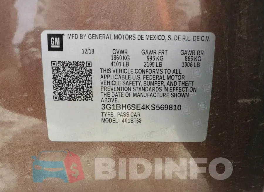 3G1BH6SE4KS569810 Photo# 13