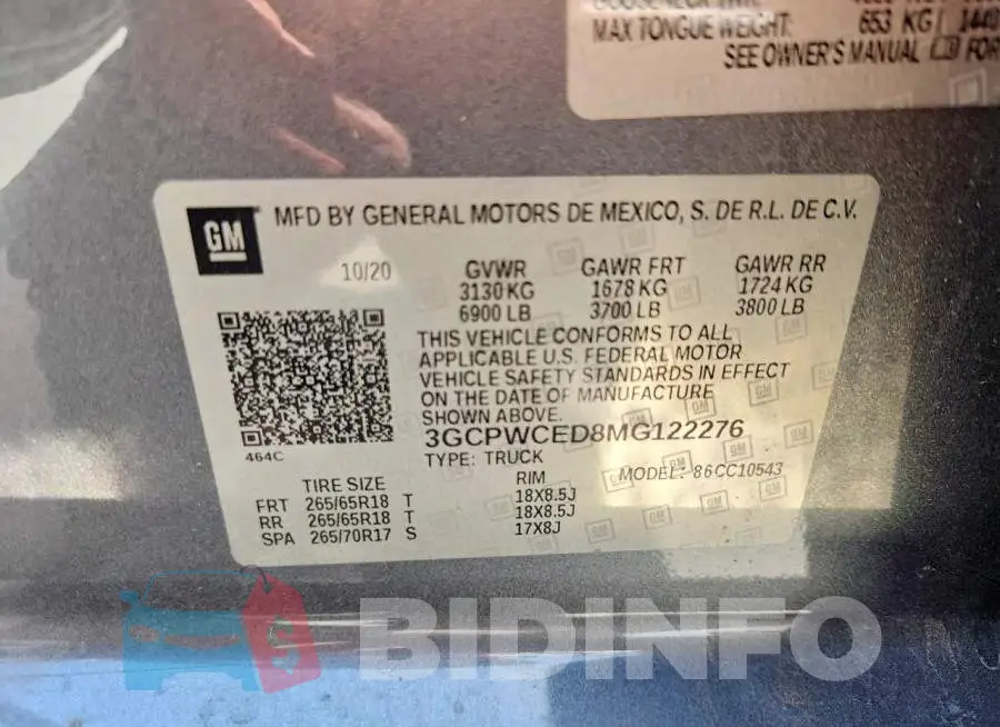 3GCPWCED8MG122276 Photo# 13