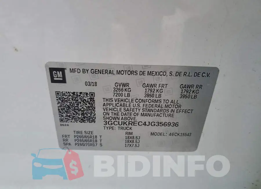 3GCUKREC4JG356936 Photo# 13