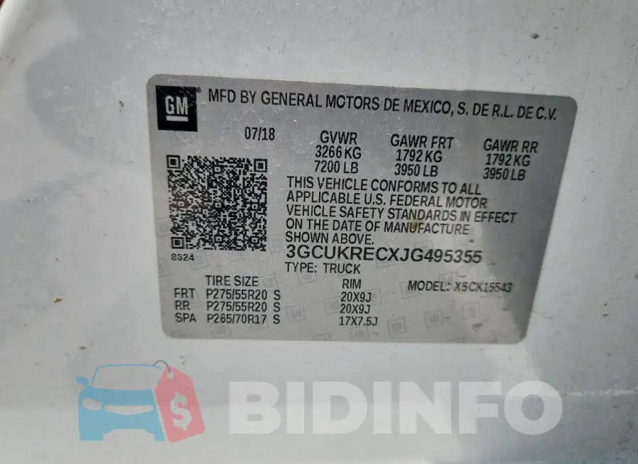 3GCUKRECXJG495355 Photo# 13