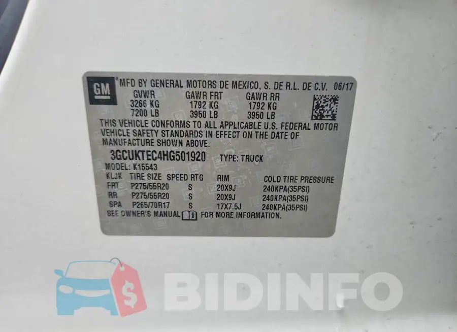 3GCUKTEC4HG501920 Photo# 12