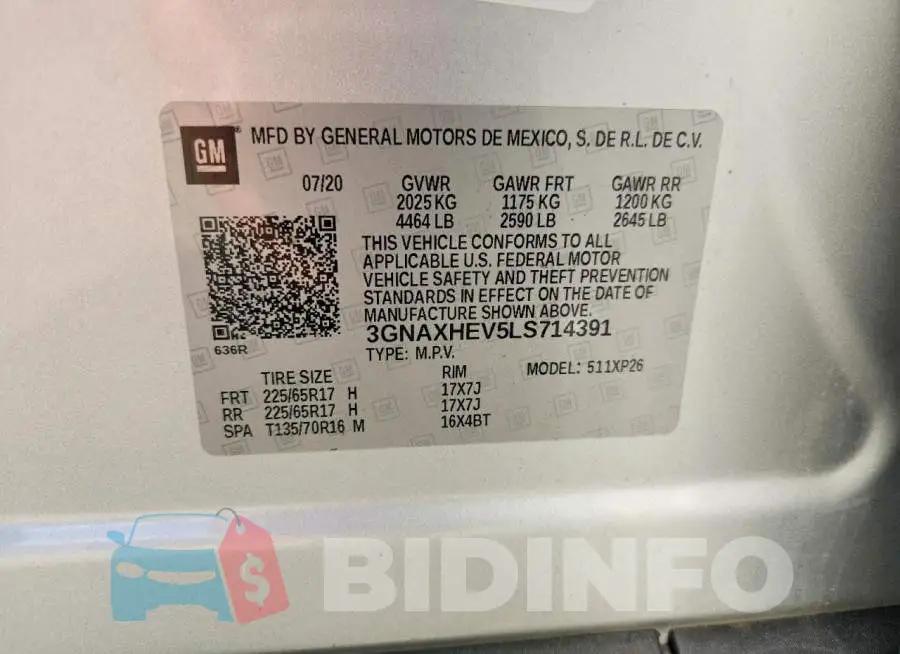 3GNAXHEV5LS714391 Photo# 14
