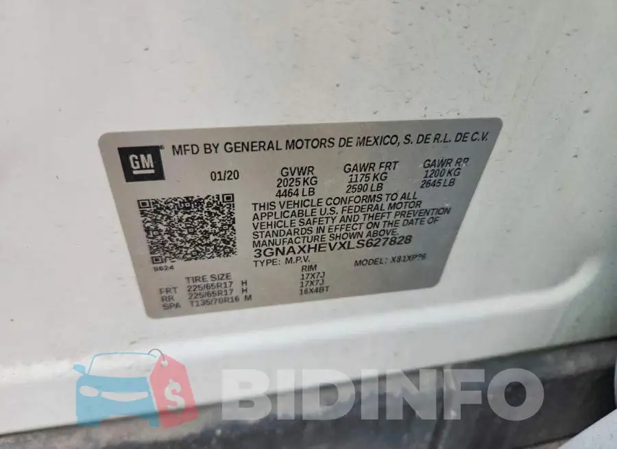 3GNAXHEVXLS627828 Photo# 14