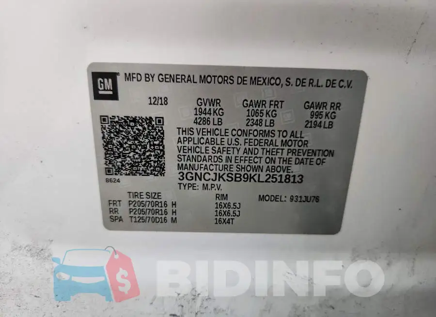 3GNCJKSB9KL251813 Photo# 12