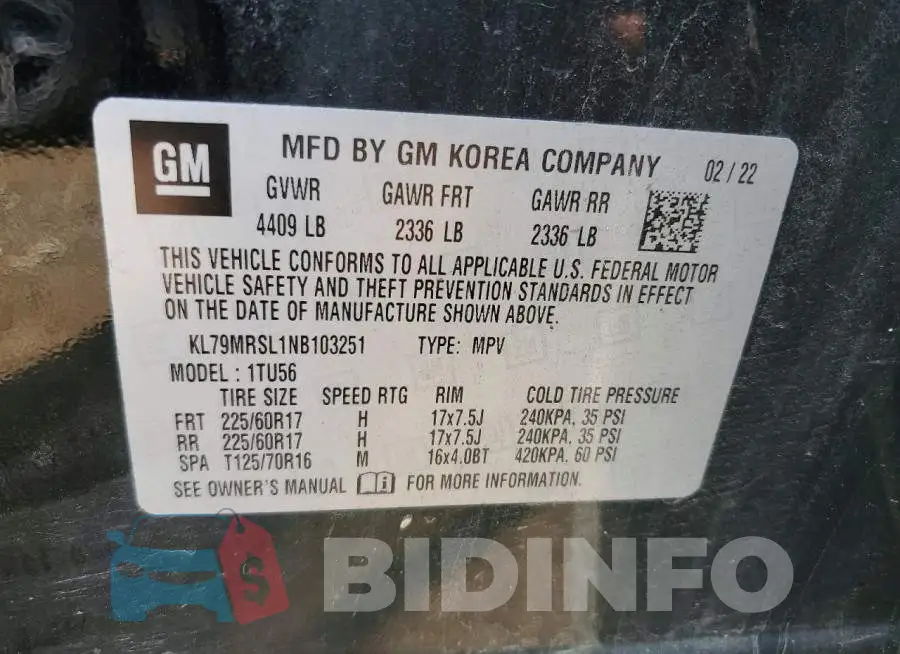 KL79MRSL1NB103251 Photo# 14