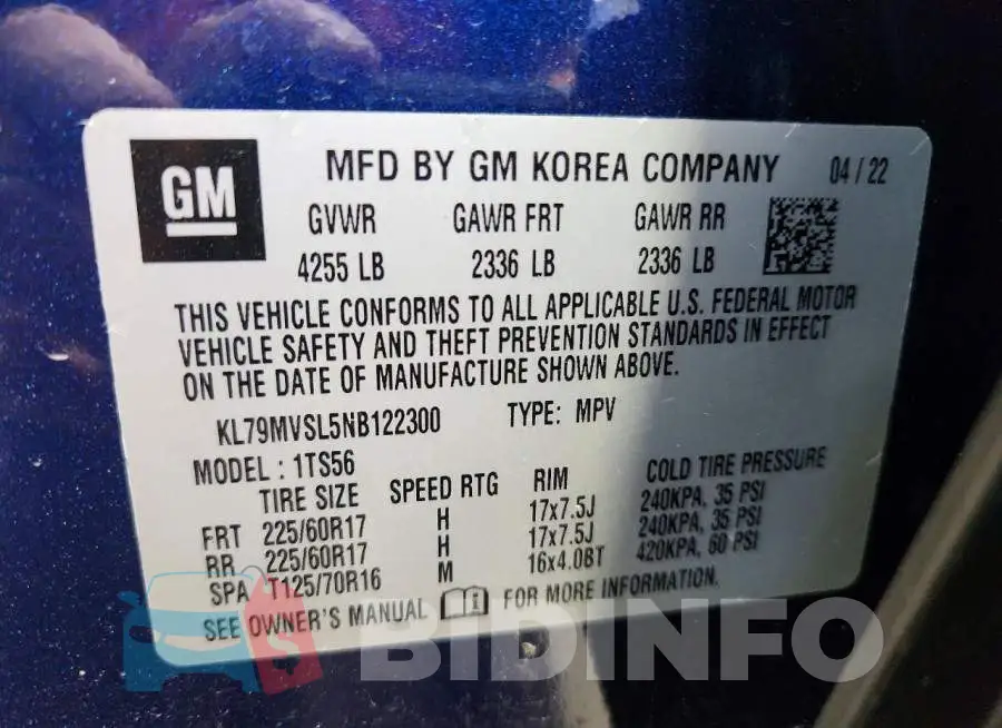 KL79MVSL5NB122300 Photo# 13