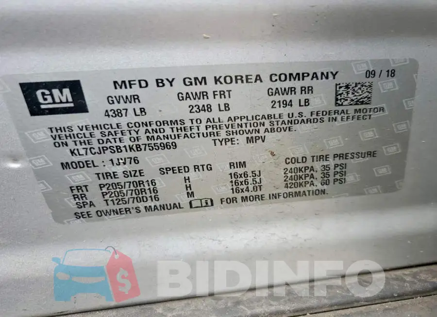 KL7CJPSB1KB755969 Photo# 12