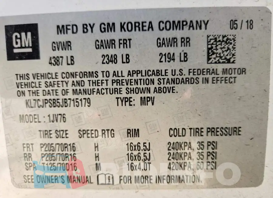 KL7CJPSB5JB715179 Photo# 14