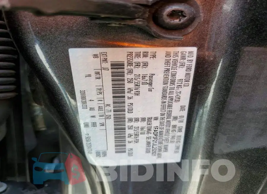 1FADP3F21JL252921 Photo# 12