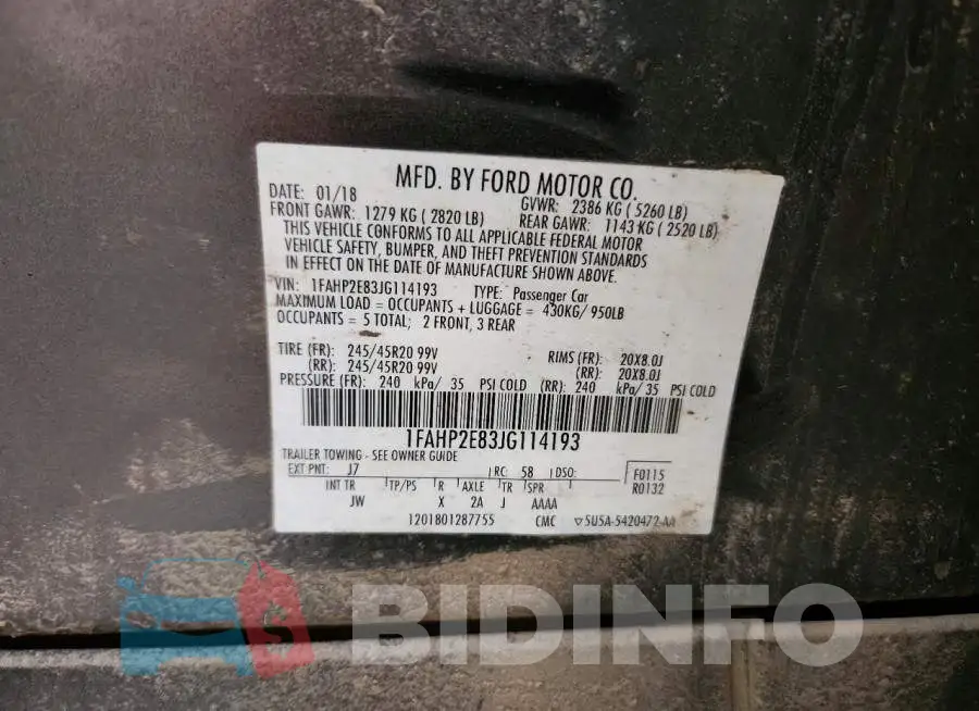 1FAHP2E83JG114193 Photo# 12