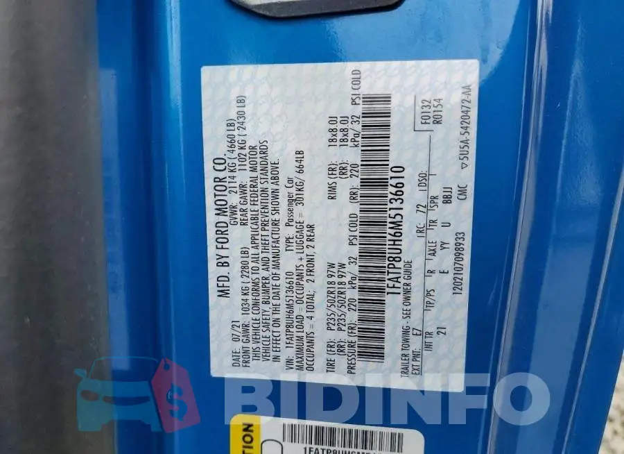 1FATP8UH6M5136610 Photo# 13
