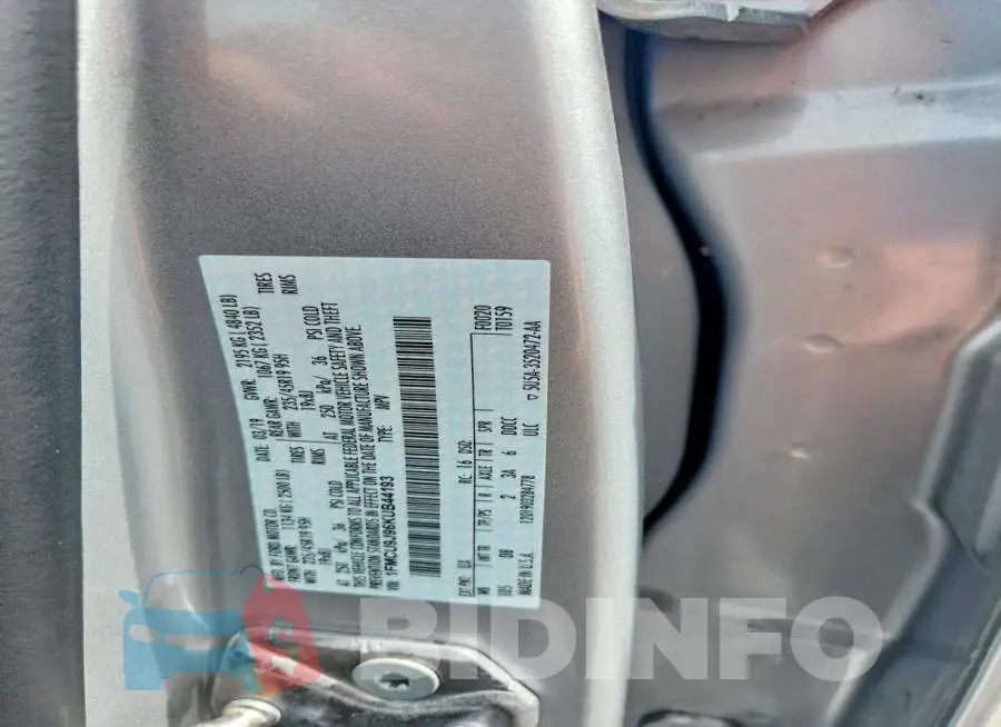 1FMCU9J96KUB44193 Photo# 13