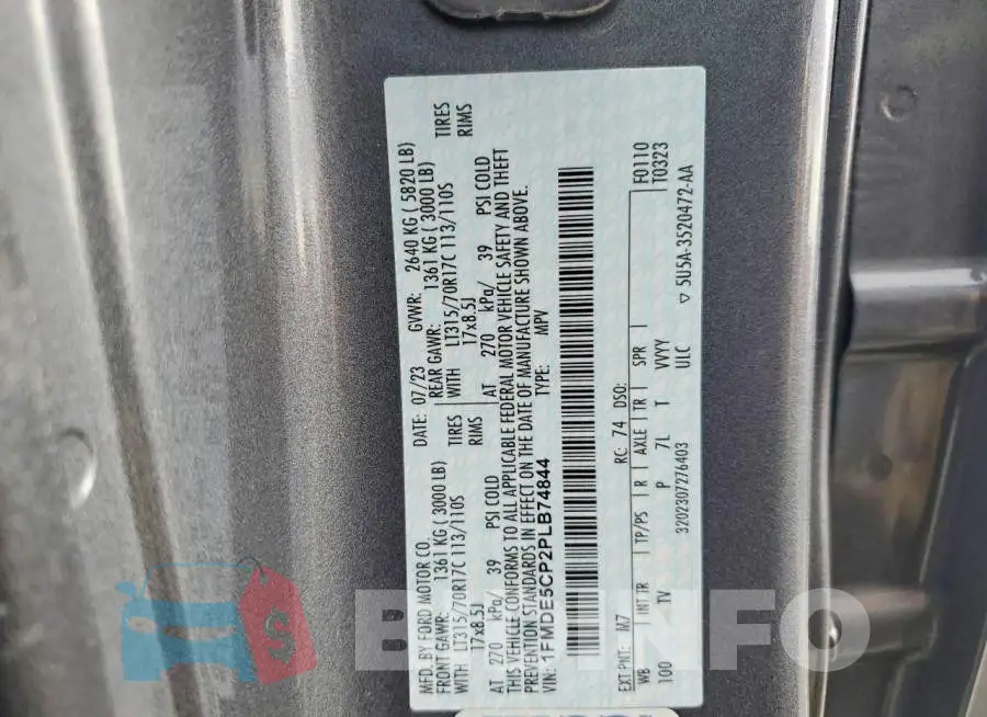 1FMDE5CP2PLB74844 Photo# 13