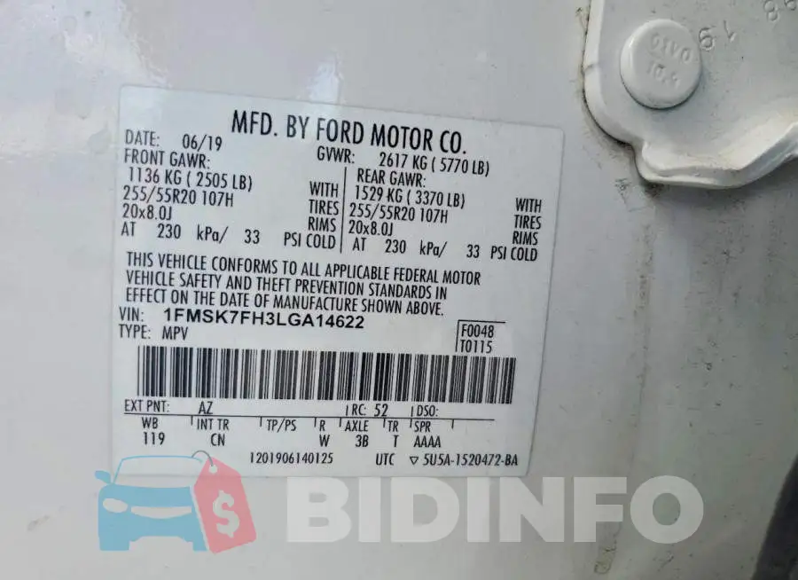 1FMSK7FH3LGA14622 Photo# 13