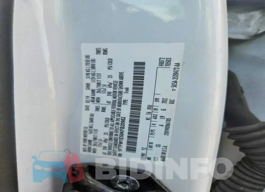 1FTFW1E50KFB20982 Photo# 12