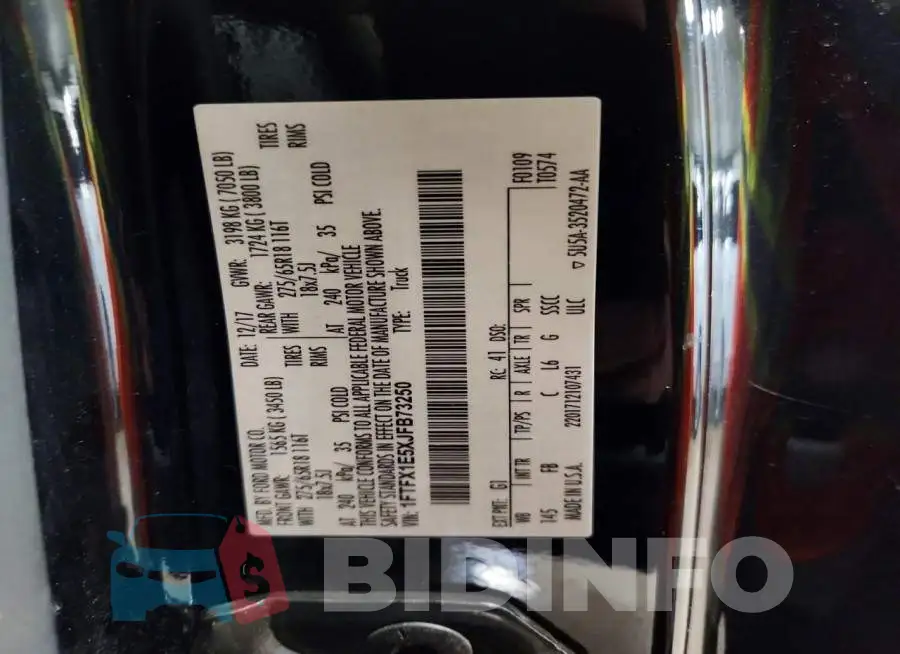 1FTFX1E5XJFB73250 Photo# 12