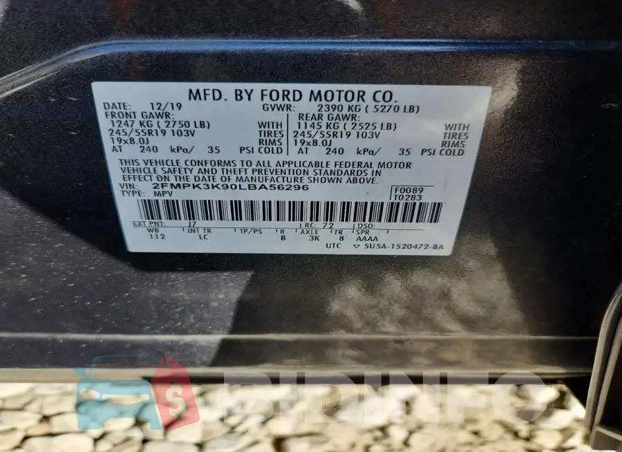 2FMPK3K90LBA56296 Photo# 13