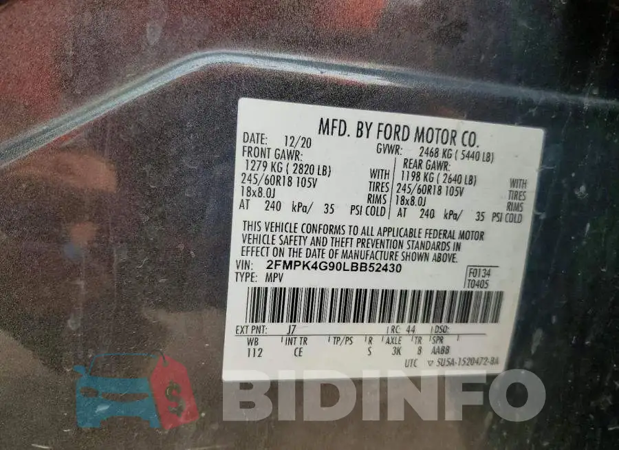 2FMPK4G90LBB52430 Photo# 13
