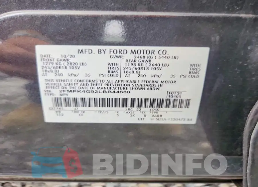 2FMPK4G92LBB44880 Photo# 13
