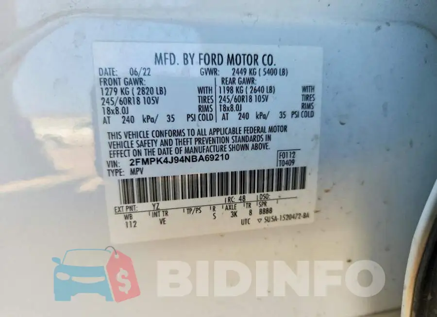 2FMPK4J94NBA69210 Photo# 13