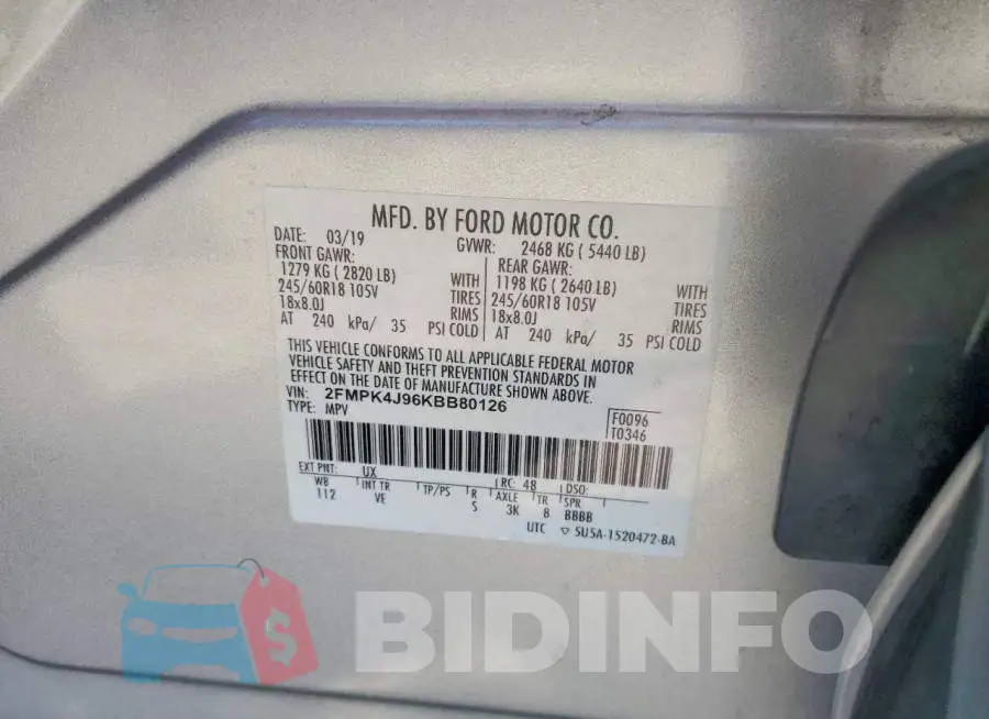 2FMPK4J96KBB80126 Photo# 13